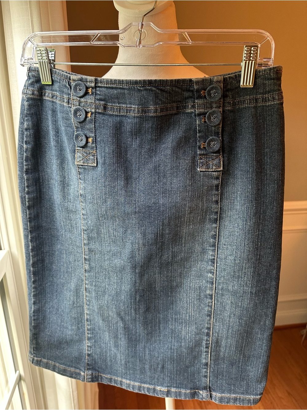 J. Jill Denim A-Line Skirt in Medium Blue